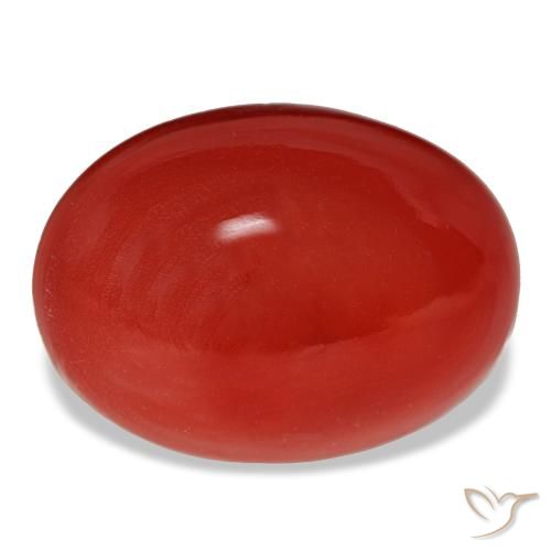 Corniola naturale rosso da 13,90 ct, taglio ovale, opaco