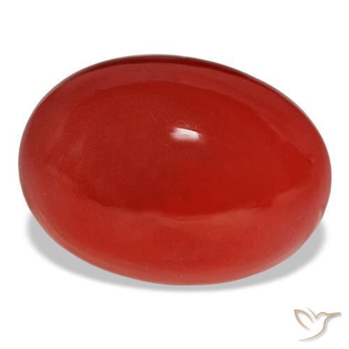 Corniola naturale rosso da 13,90 ct, taglio ovale, opaco