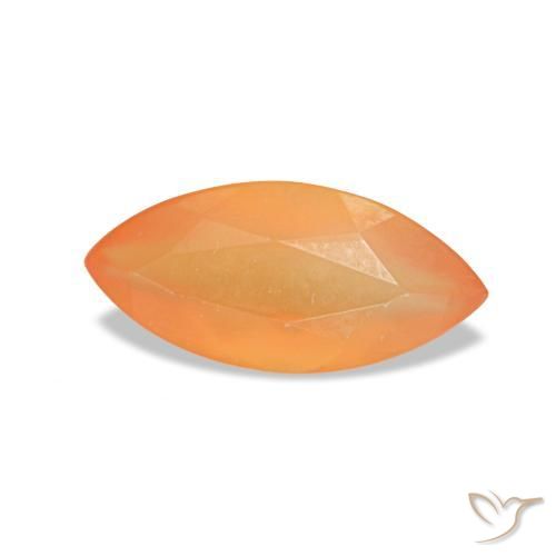 Corniola naturale arancione da 0,35 ct, marchesa, trasparente