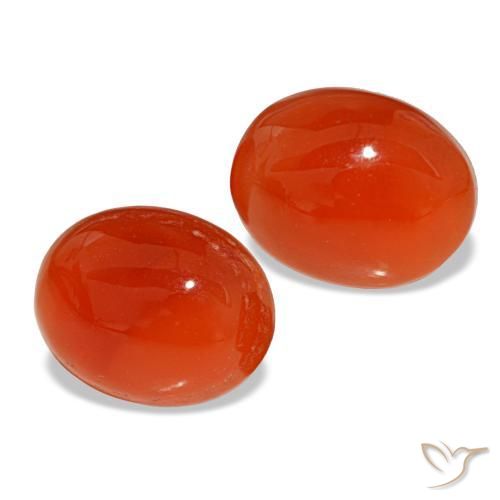 Corniola naturale rosso da 5,41 ct, taglio ovale, traslucido