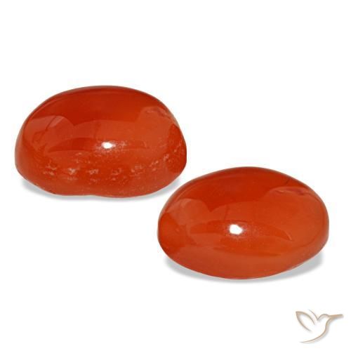 Corniola naturale rosso da 5,41 ct, taglio ovale, traslucido