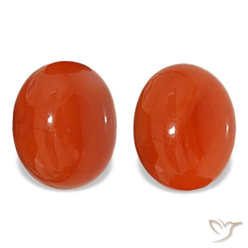 Corniola naturale rosso da 5,73 ct, taglio ovale, traslucido