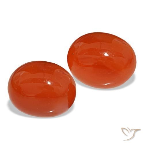 Corniola naturale rosso da 5,73 ct, taglio ovale, traslucido
