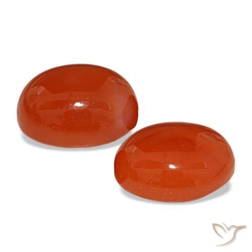 Corniola naturale rosso da 5,73 ct, taglio ovale, traslucido