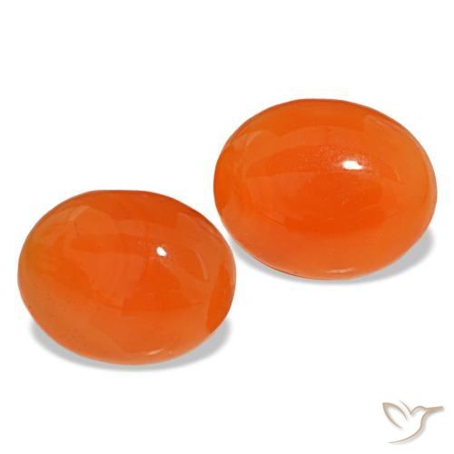 Corniola naturale arancione da 4,41 ct, taglio ovale, traslucido