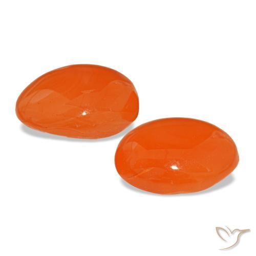 Corniola naturale arancione da 4,41 ct, taglio ovale, traslucido