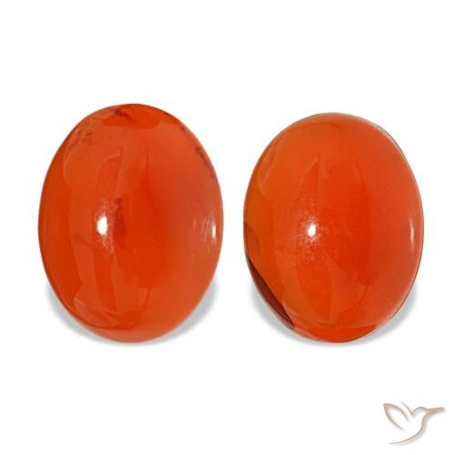 Corniola naturale arancione da 3,96 ct, taglio ovale, traslucido