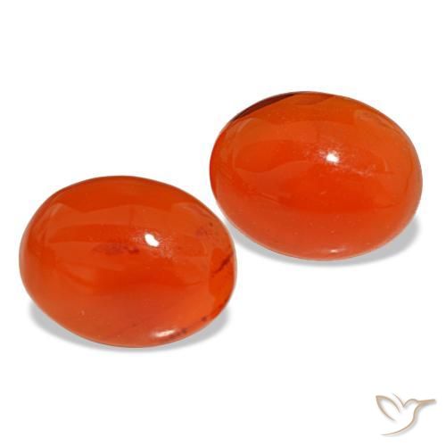 Corniola naturale arancione da 3,96 ct, taglio ovale, traslucido