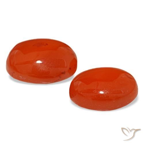 Corniola naturale arancione da 3,96 ct, taglio ovale, traslucido