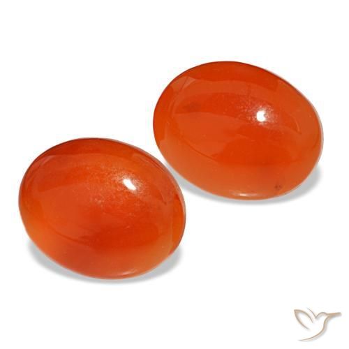 Corniola naturale arancione da 4,90 ct, taglio ovale, traslucido