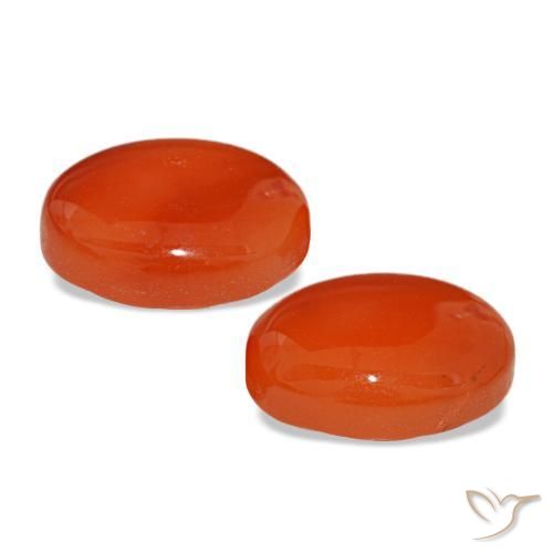 Corniola naturale arancione da 4,90 ct, taglio ovale, traslucido