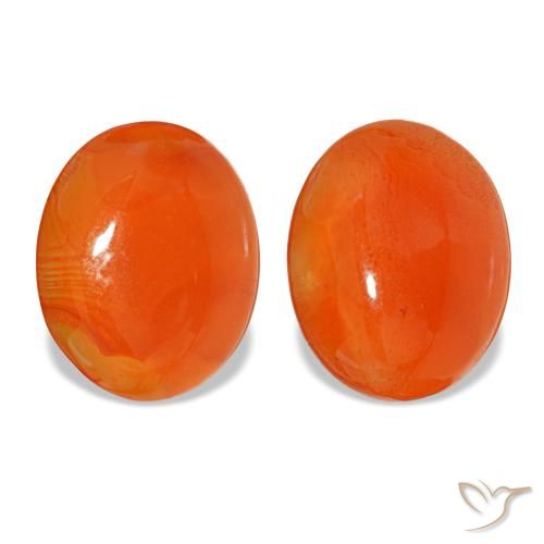Corniola naturale arancione da 4,23 ct, taglio ovale, traslucido