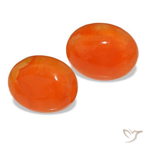 Corniola naturale arancione da 4,23 ct, taglio ovale, traslucido