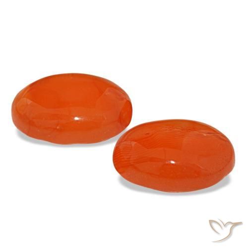 Corniola naturale arancione da 4,23 ct, taglio ovale, traslucido