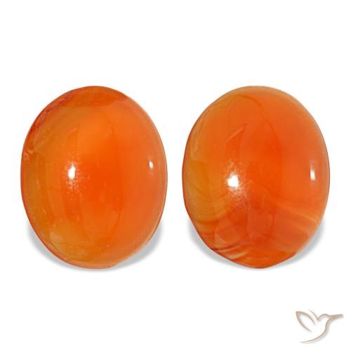 Corniola naturale arancione da 5,67 ct, taglio ovale, traslucido