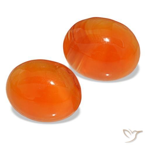 Corniola naturale arancione da 5,67 ct, taglio ovale, traslucido