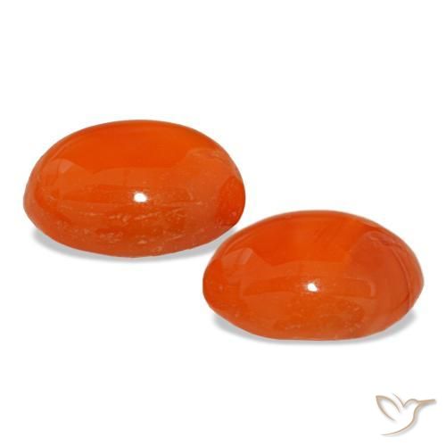 Corniola naturale arancione da 5,67 ct, taglio ovale, traslucido