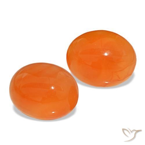 Corniola naturale arancione da 5,06 ct, taglio ovale, traslucido