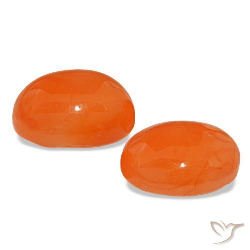 Corniola naturale arancione da 5,06 ct, taglio ovale, traslucido