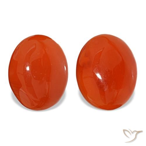 Corniola naturale arancione da 4,56 ct, taglio ovale, traslucido