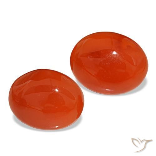 Corniola naturale arancione da 4,56 ct, taglio ovale, traslucido