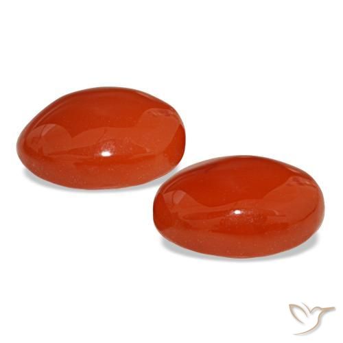 Corniola naturale arancione da 4,56 ct, taglio ovale, traslucido