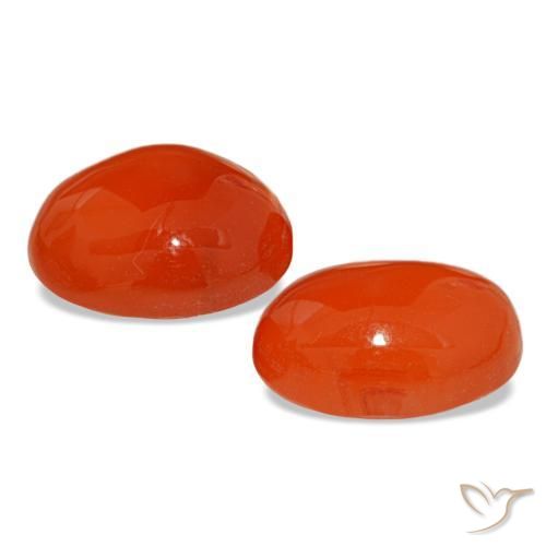 Corniola naturale rosso da 4,82 ct, taglio ovale, traslucido