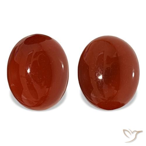 Corniola naturale rosso da 7,52 ct, taglio ovale, traslucido