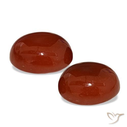 Corniola naturale rosso da 7,52 ct, taglio ovale, traslucido
