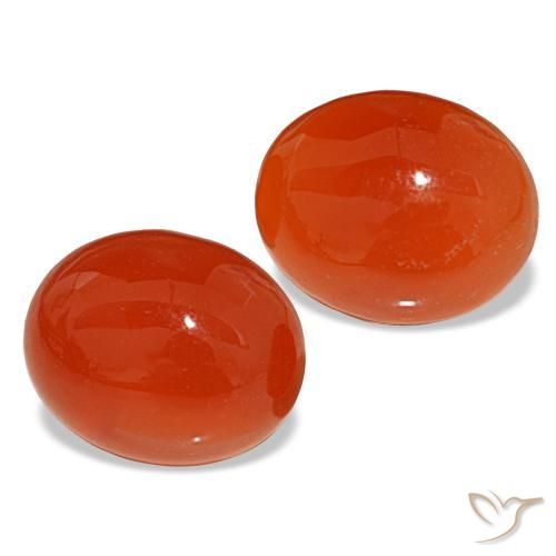 Corniola naturale rosso da 7,26 ct, taglio ovale, traslucido