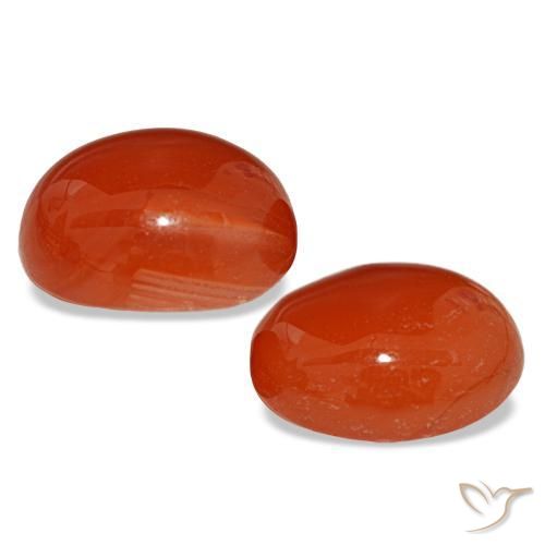 Corniola naturale rosso da 7,26 ct, taglio ovale, traslucido