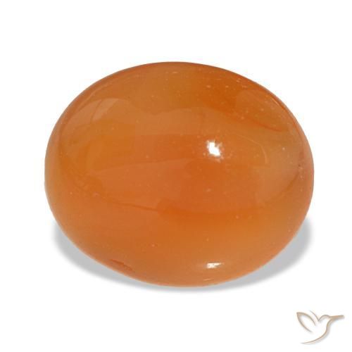 Corniola naturale arancione da 3,32 ct, taglio ovale, traslucido