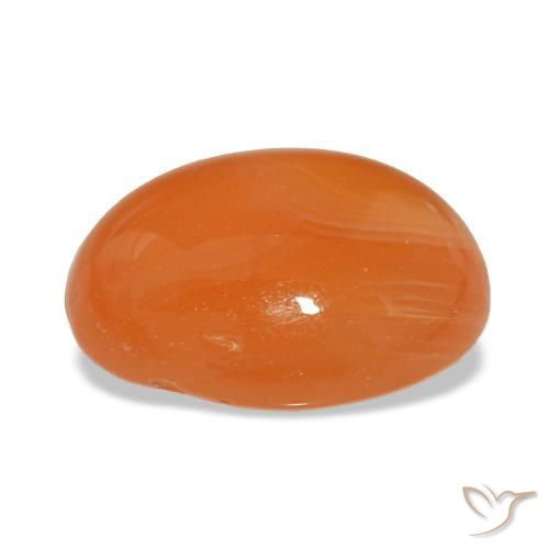 Corniola naturale arancione da 3,32 ct, taglio ovale, traslucido