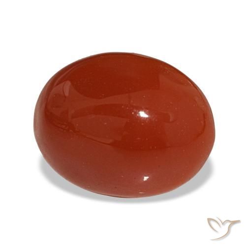 Corniola naturale rosso da 2,20 ct, taglio ovale, traslucido