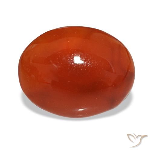 Corniola naturale rosso da 2,19 ct, taglio ovale, traslucido