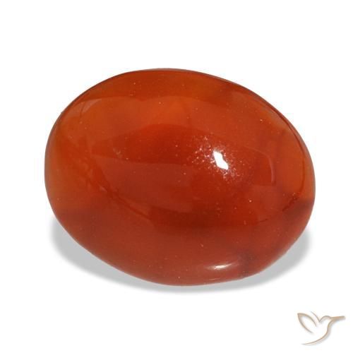 Corniola naturale rosso da 2,19 ct, taglio ovale, traslucido