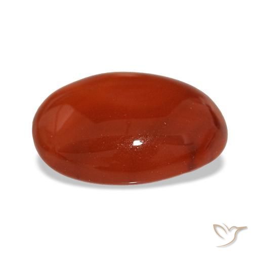 Corniola naturale rosso da 2,19 ct, taglio ovale, traslucido