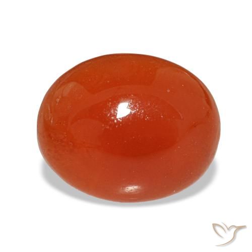 Corniola naturale rosso da 2,28 ct, taglio ovale, traslucido