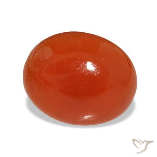 Corniola naturale rosso da 2,28 ct, taglio ovale, traslucido