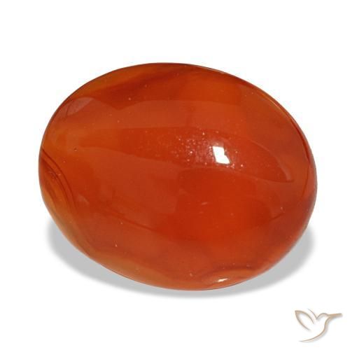 Corniola naturale rosso da 2,85 ct, taglio ovale, traslucido