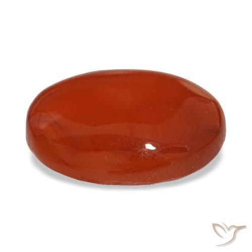 Corniola naturale rosso da 2,85 ct, taglio ovale, traslucido