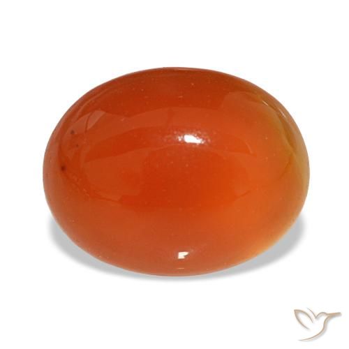 Corniola naturale rosso da 2,55 ct, taglio ovale, traslucido
