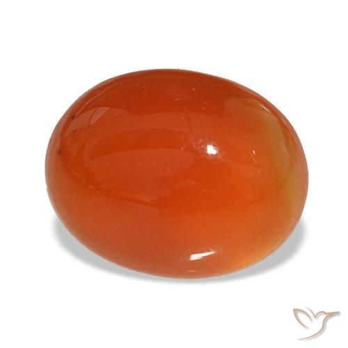 Corniola naturale rosso da 2,55 ct, taglio ovale, traslucido
