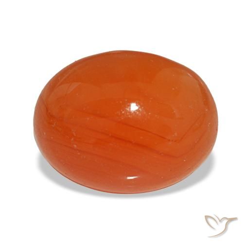 Corniola naturale rosso da 2,18 ct, taglio ovale, traslucido