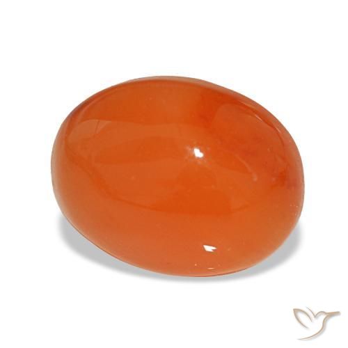 Corniola naturale rosso da 2,38 ct, taglio ovale, traslucido