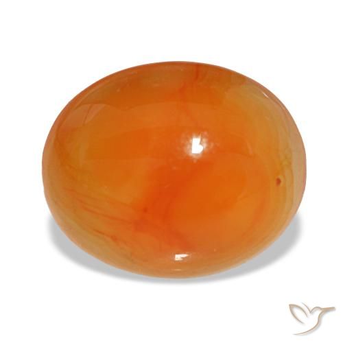 Corniola naturale rosso da 3,24 ct, taglio ovale, traslucido
