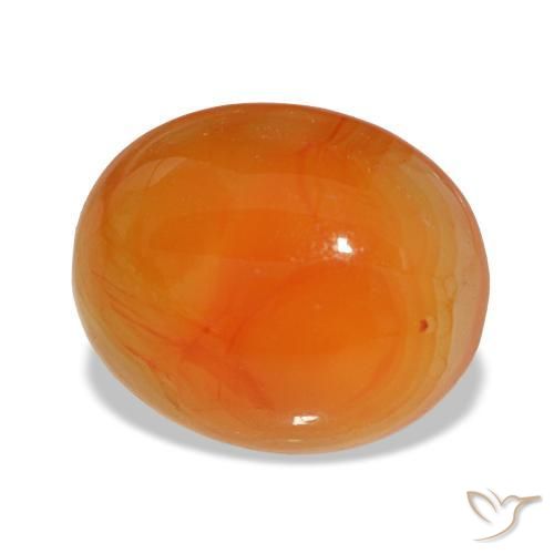 Corniola naturale rosso da 3,24 ct, taglio ovale, traslucido