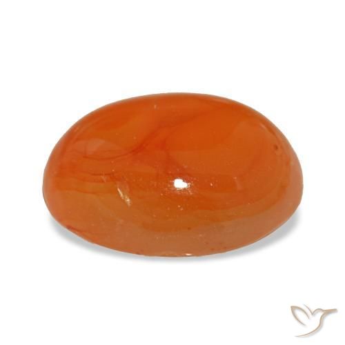 Corniola naturale rosso da 3,24 ct, taglio ovale, traslucido