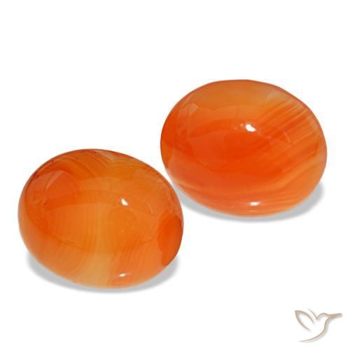 Corniola naturale arancione da 6,66 ct, taglio ovale, traslucido