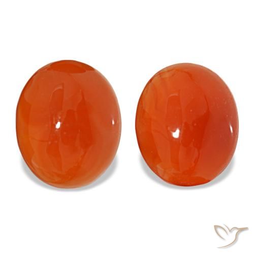 6.01ctw arancione corniola, ovale, traslucido